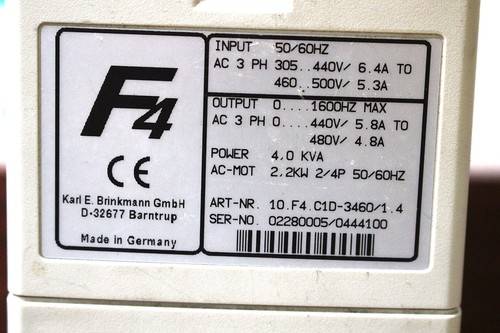 KEB Combivert 10.F4.C1D-3460/1.4 Frequency Inverter 2,2kw 4,0KVA ( 7295) - Picture 7 of 7