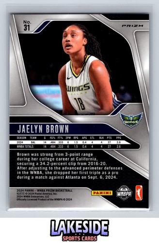 2024 Panini Prizm WNBA #31 Jaelyn Brown Ice Prizms - Picture 2 of 2