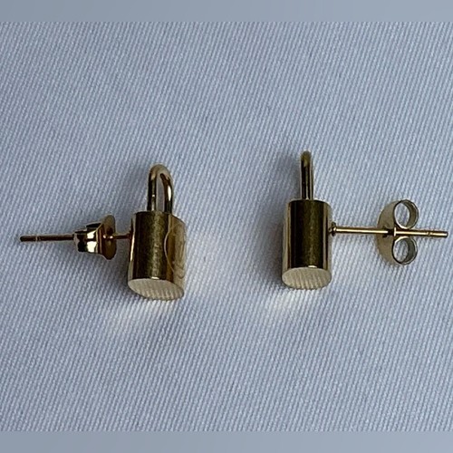 Louis Vuitton kleine Charm Ohrringe Schloss Gold - Bild 4 von 11