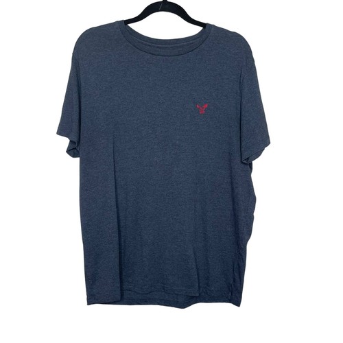 American Eagle Heritage Men Short Sleeve T-Shirt Classic Fit Crewneck Tee Blue L