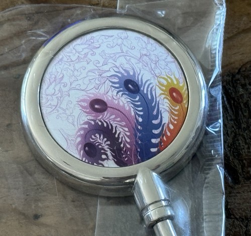 ASTRATTO FLOREALE APPENDIABITI per tavolo TONO ARGENTO 1,25” ciondolo multicolore NUOVO - Foto 2 di 3