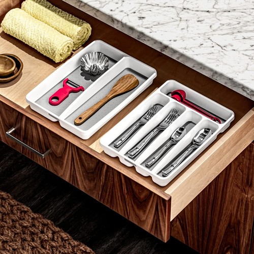 Madesmart Mini 5-Compartment Premium Antimicrobial Plastic White  - Picture 3 of 6