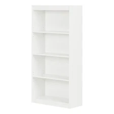 South Shore 4 Shelf Contemporary Bookcase in Pure White