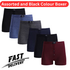 3 6 12 PACK BLACK MENS COTTON BOXER SHORTS TRUNKS COMFORT FIT BLEND UNDERWEAR UK