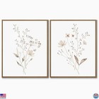 Boho Watercolor Floral Wall Art Set of 2, 11x14 Inch Canvas Prints Decor
