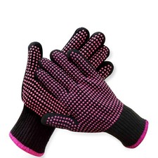 2 Pcs Heat Resistant Gloves with Silicone Bumps for Hair Styling Curling Iron