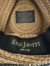 Eric Javits UPF 50 Straw Fedora Sun Hat Unisex Adults One Size Brown/Black