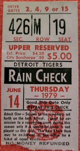 1979 Detroit Tigers Program And Ticket Stub Sparky's First Game As Manager - Picture 2 of 5
