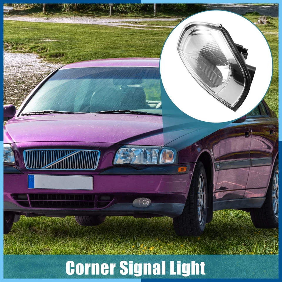 Clear Turn Signal Light Lamp Corner Signal Light for Volvo S80 1999-2006 1 Pair - Image 2 of 4