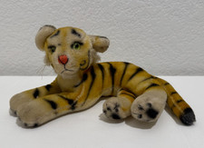 VINTAGE 1960  s R. DAKIN  Co. Dream Pets Mohair 9  Tiger Plush Toy Made in Japan