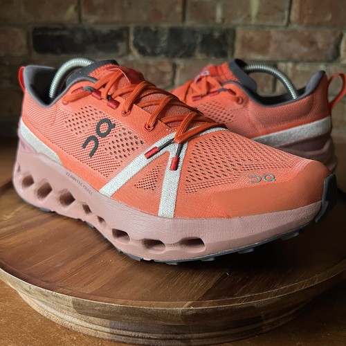 On Cloudsurfer Trail Hikning Running Flame Dustrose Shoes Sneakers Men's 9.5 - Picture 9 of 24