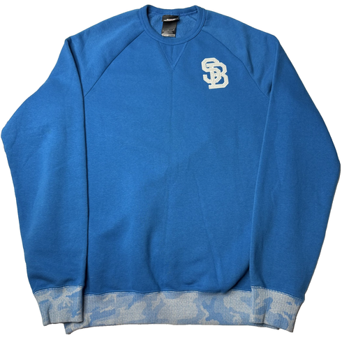 Nike SB Sweatshirt Mens Medium Crewneck Skateboarding Fleece Pullover Camo Trim