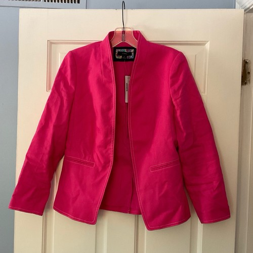 J.Crew Ausgehblazer aus Stretch Leinen Rosa Damen Gr. 2 Neu mit Etikett Büro Wochenende - Bild 3 von 10