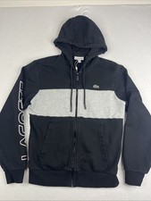 NWOT Lacoste Colorblock Zip Up Hooded Sweatshirt Fleece Hoodie Jacket Size Small