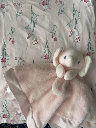 Catherine Malandrino rosa Blumen Babydecke & Carter’s Elephant Lovey  - Bild 2 von 5