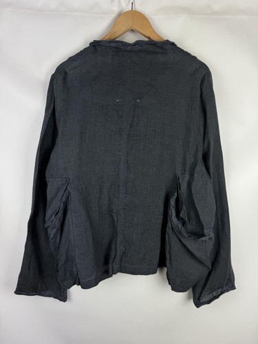 Barbara Speer Ladies Avant-garde Lagenlook Linen Cargo Pockets Jacket Size 2 - Picture 14 of 20