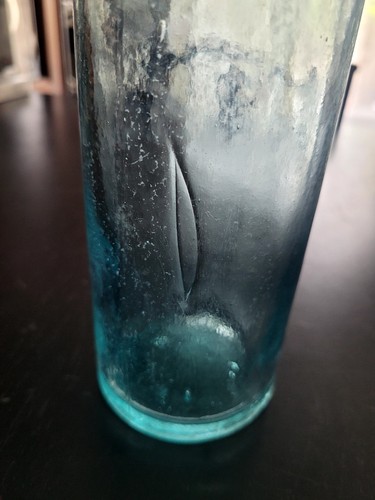Antike Friedrich Heitz Glashütte Aqua Grün Bierflasche - Bild 5 von 10