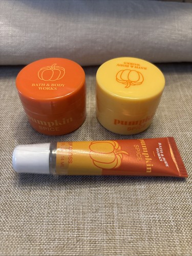 Pumpkin Spice Bath And Body Works Lippenpflege Set 3 Gloss Peeling Maske NEU