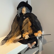 Joe Spencer Gathered Traditions "Gerty" Witch Doll w/Broom- No Tag