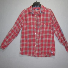 Cremieux Plaid Long Sleeve Button Up Reinforced Elbows Medium