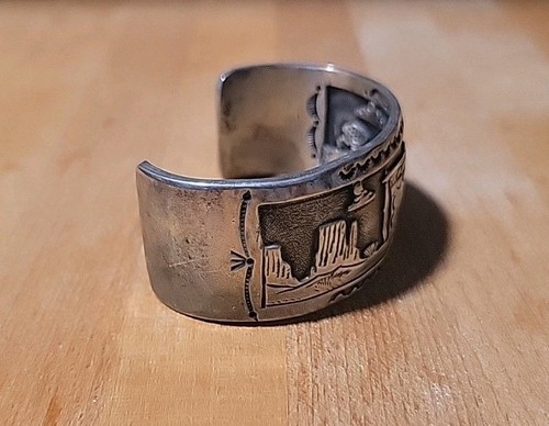 Navajo Randy Shorty Sterling Silver Story Cuff Bracelet Native American - Picture 2 of 7