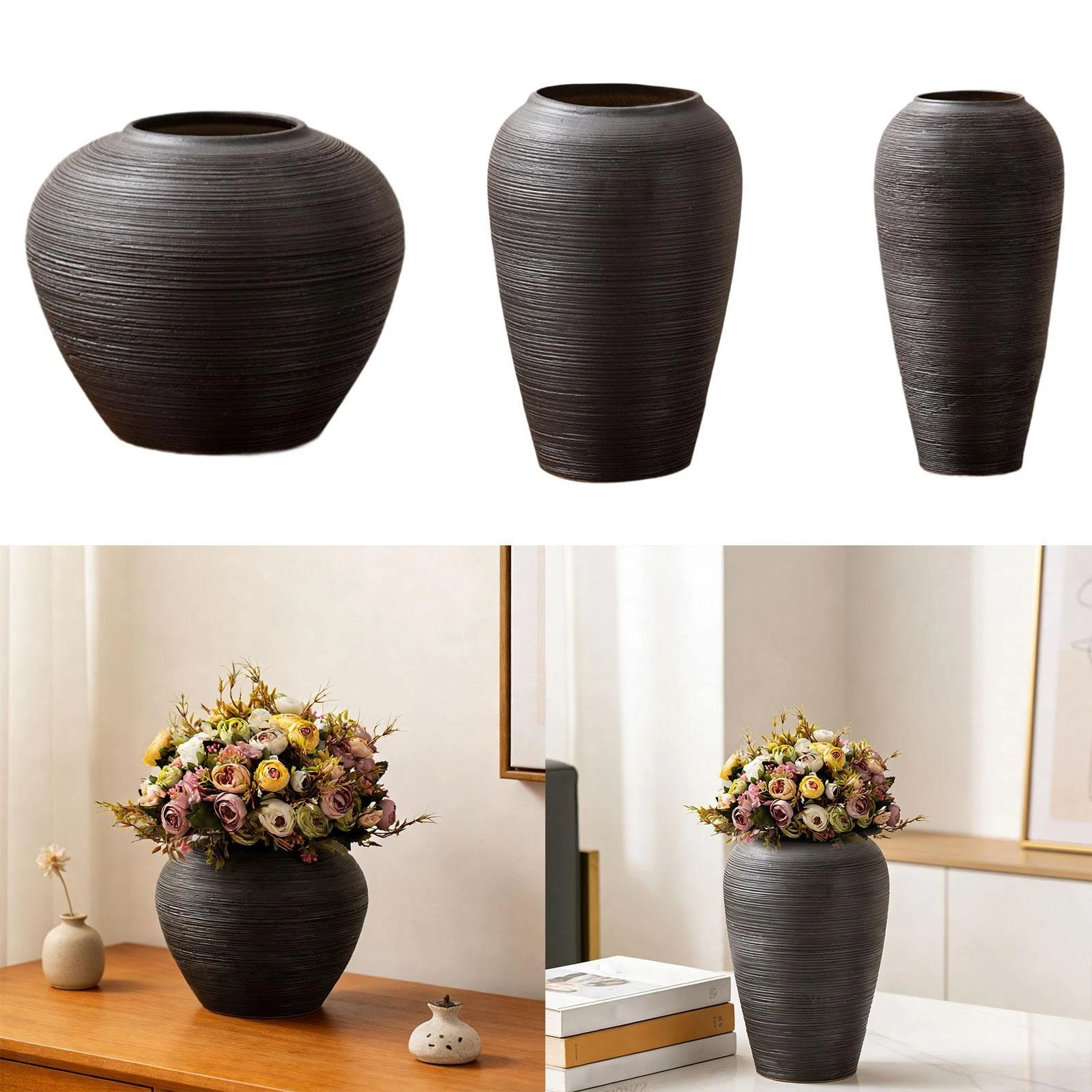 Ceramic Flower Vase Decorative Vase Simple Flower Arrangement Flower Holder for