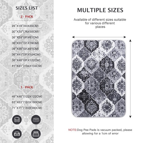 Almohadillas para orinar lavables para perros, paquete de 2 almohadillas para orinar reutilizables para perros agarre antideslizante,... - Imagen 3 de 7