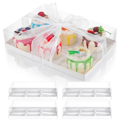 5pcs Boxes Dessert Box Divided Snack Box Cupcake Boxes Chocolate Packaging Co...