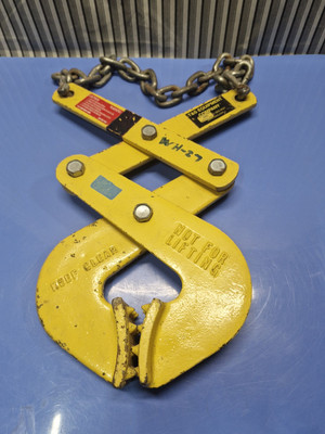 T&S Pallet Puller Clamp Skid Steel Jaw Opening Yellow Heavy Duty
