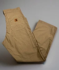 Carhartt Pants 30x30 Tan Canvas Flex Loose Fit Canvas Cargo Work BN0151-M