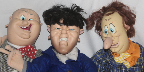 Lot Vintage TV Pals Three Stooges Curly Larry Moe Plüsch - Bild 3 von 9