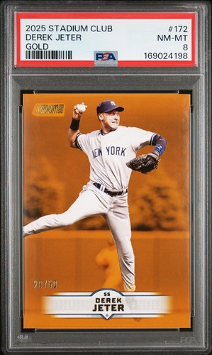 2025 TOPPS STADIUM CLUB GOLD #172 DEREK JETER 28/50 PSA 8