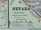 Vintage 1888 NEVADA Map 10"x13" ~ Old Antique Original AUSTIN EUREKA HAMILTON NV