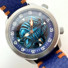 Ocean Crawler Piranha Blue Orange Special Edition Automatic Watch! (WMP017704)