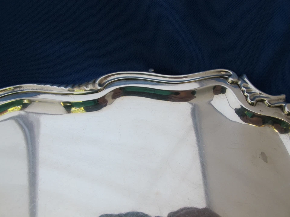 Fine 18th C DUTCH Silver Square SALVER-10 5/8 Inches-Wave Edge-LB-Gravenhage - Image 3 of 4