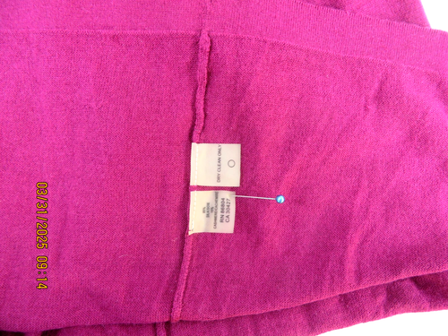 EXPOSITE BY MAGASCHONI SZ M Silk/Cashmere Magenta Soft Thin Knit Sweater Dress - Picture 15 of 17