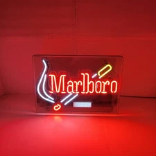 Vintage Marlboro Cigarettes Neon Light Sign Large 21.5"x15" Mancave Garage Gift