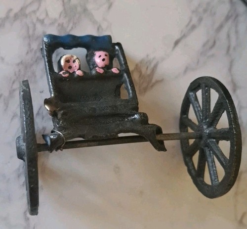 Vintage Toy PA Metal Horse & Wagon Cart Cast Iron Amish Buggy As Is READ - Picture 7 of 10
