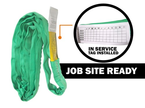 Grúa eslinga de elevación redonda infinita de 12 pies verde hecha en EE. UU. recuperación de aparejo 5.300 lb - Imagen 4 de 4