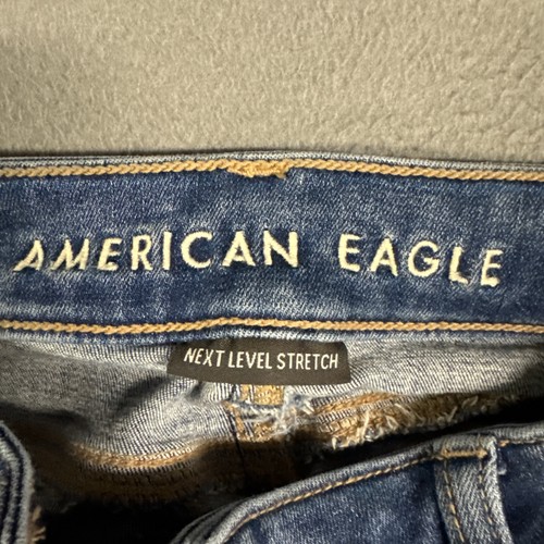 American Eagle Jeans Womens 0 Short Blue Skinny Kick Boot Denim Cotton Blend - Picture 9 of 12