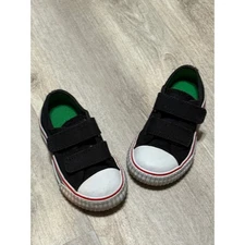 PF Flyers Sneakers Canvas Black Low Top Double Strap Kids Shoes US 6