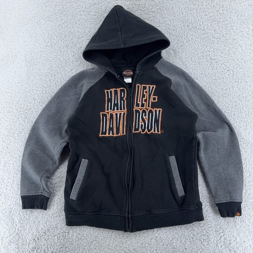 Harley-Davidson Hoodie Youth 12/14 Zip Up Eagle Graphic Motorcycle Biker - Picture 2 of 9