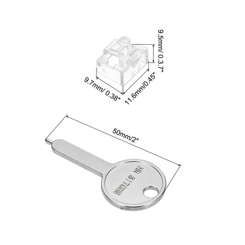 12pcs Bloqueur de Port Verrouillage RJ45 Port/Poussière PC Bloqueur avec Clé Codée, Transparent - Photo 2 sur 5