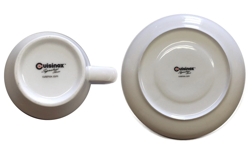Conjunto de xícaras e pires de café expresso de porcelana branca, 2 oz., conjunto de 6 - Imagem 2 de 4