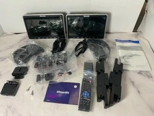 GOnavidio 2X10.5" Portable DVD Player Car Headrest Moniter USB SD Rechargeable