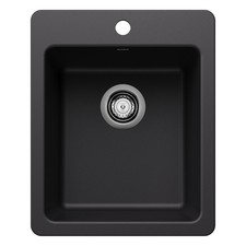 Blanco 443234 Liven SILGRANIT 17" Dual Mount Bar Sink - Coal Black