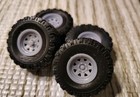 1/24 1/25 Oversized Scale Steel Off-Road Wheels/Tires Resin Set Read Descrip.