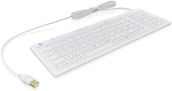 Keysonic Kompakt Hygiene-Industrietastatur KSK-6031INEL-WH Weiß, De-Layout-image