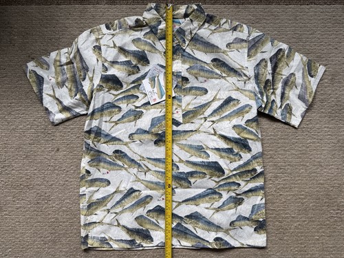 Reyn Spooner Gyotaku By Naoki Mahi Mahi Pullover Aloha Hawaiian Shirt XL NWT - Picture 3 of 8