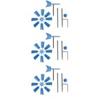 3 pcs Decorative Iron Windmill Yard Plug-in Winnower Ornament